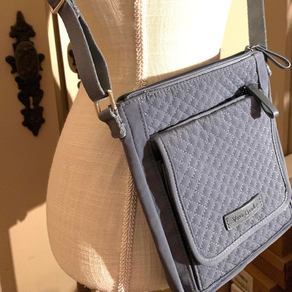 New Vera Bradley Quilted Crossbody Bag in Dark Gray